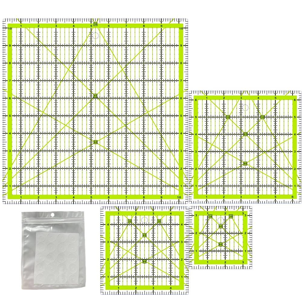Quilting Rulers,Quilting Templates Square Ruler (3.5", 5", 6.5", 10.5")