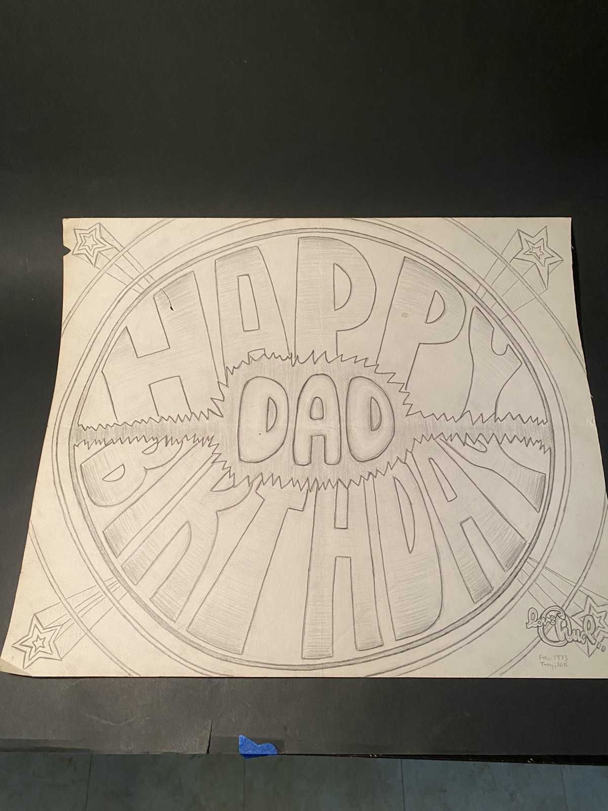 1970s Og Art Pencil Drawing Charles Miller HOLY SMOKE detroit Garage Rock