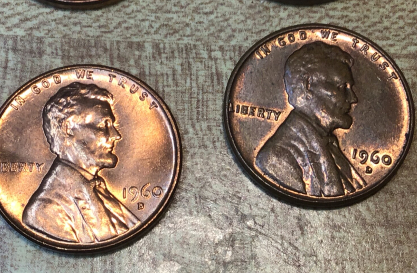 1960-D Small Date & 1960-D Large Date LINCOLN CENTs , 2 coins
