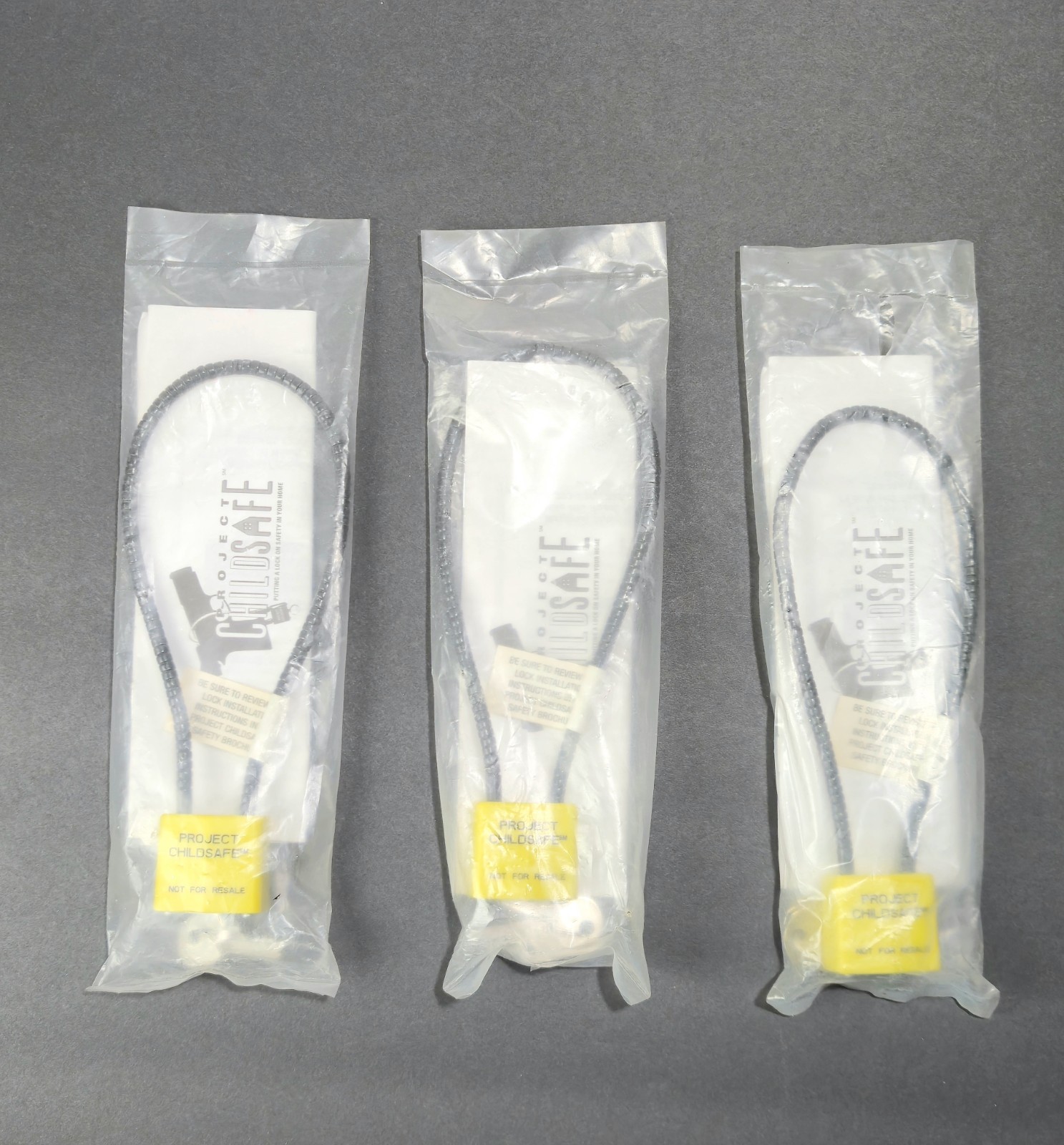 3 PACK Of Project Childsafe Cable Style Gun Lock with 2 Keys - New In Package