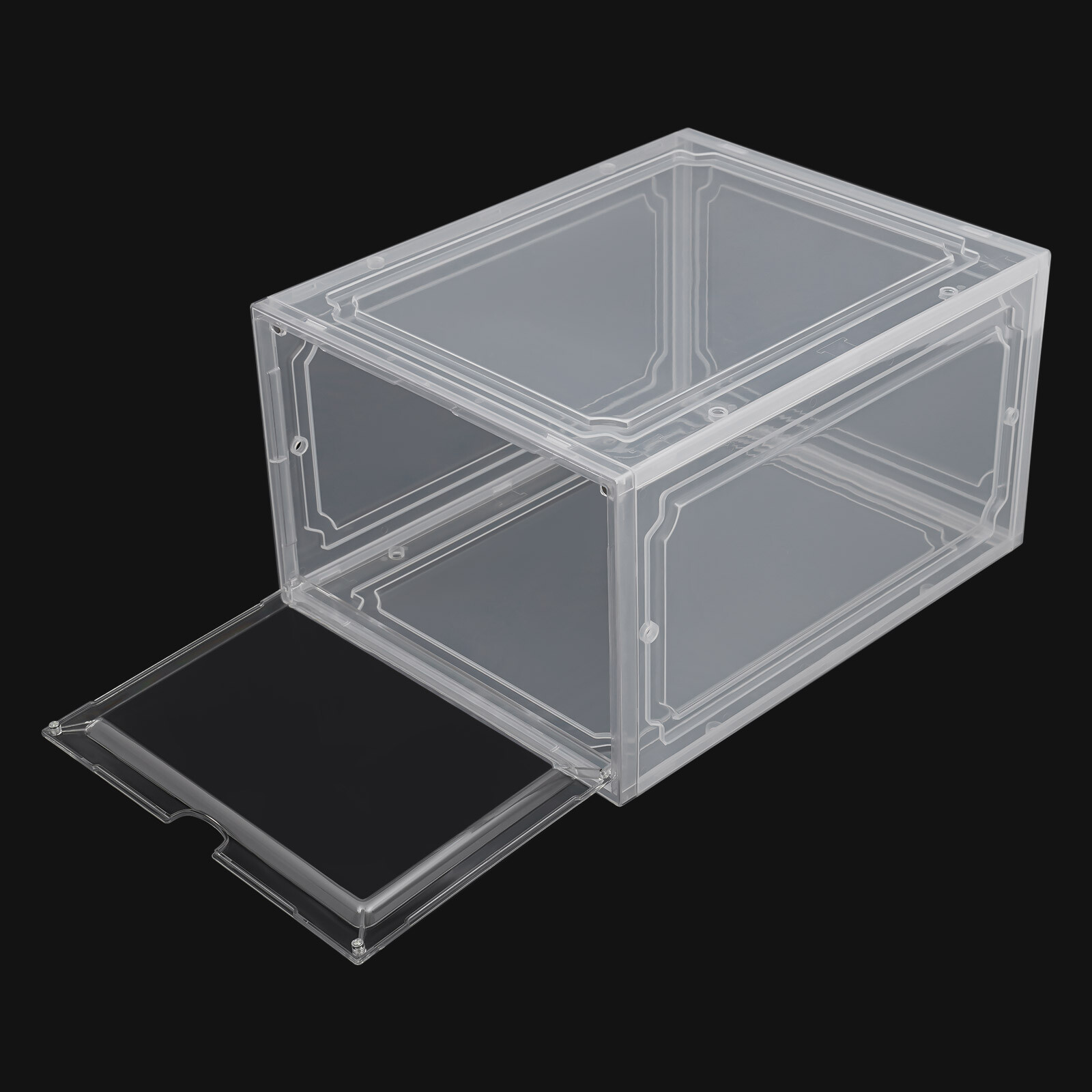 12PCS Shoe Containers Transparent-Front Door Open Acrylic Shoe Display Cabinet