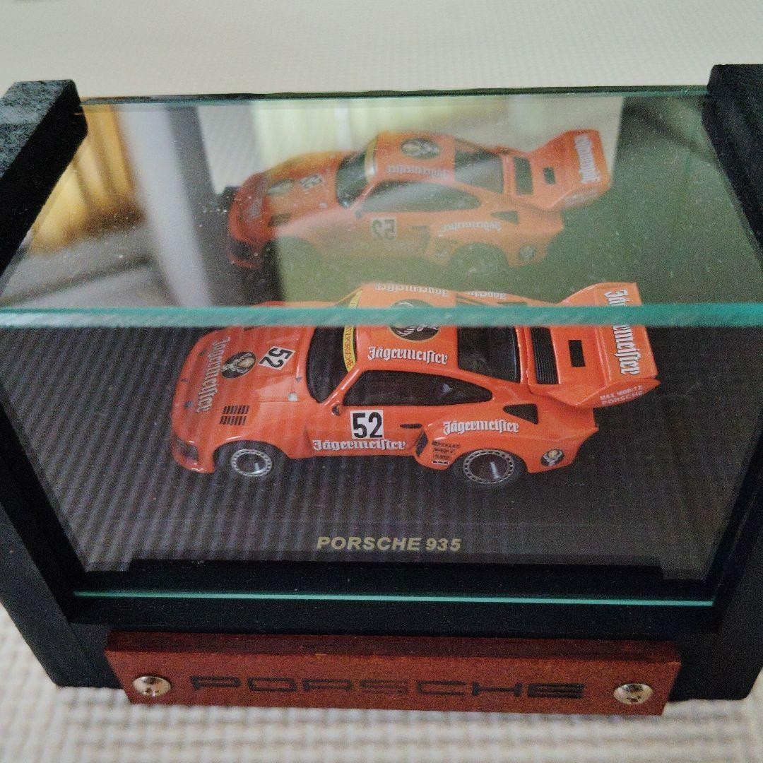 Kyosho Porsche 935 1/64 Mini Car Orange with Display Case Used from Japan