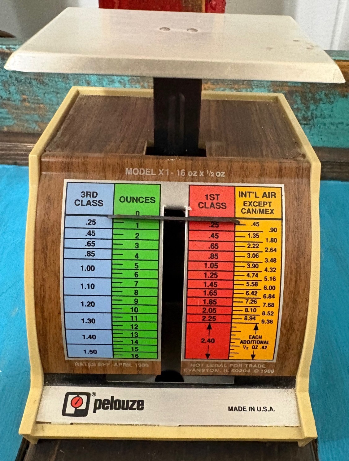 Vintage Little Pelouze US Postage Mail Scale Model X-1 Made in USA up to 16 oz
