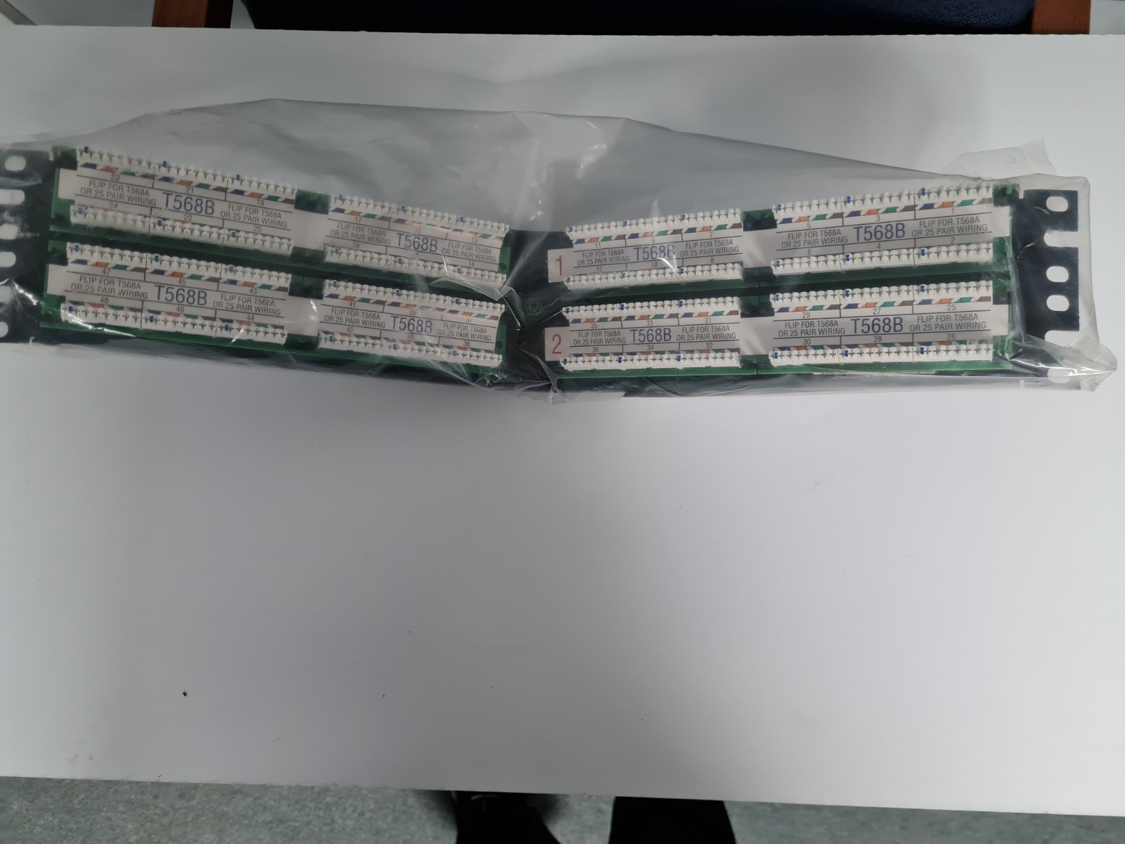 Leviton 5G597-U48 GigaMax 5e Universal Recessed Angled Patch Panel 48 BRAND NEW 