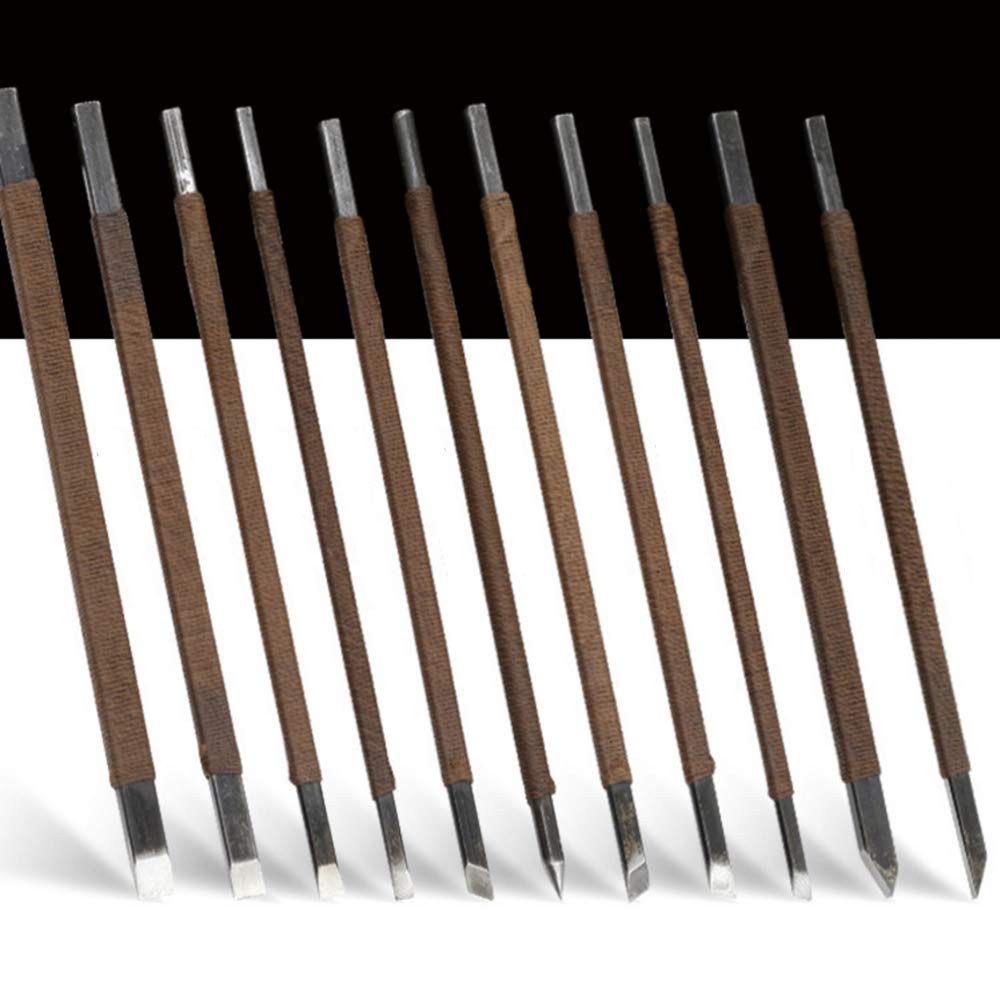 Stone Carving Tools, 11 Pcs Seal Craft Engraving Wood 7 x 5 x 1 inch