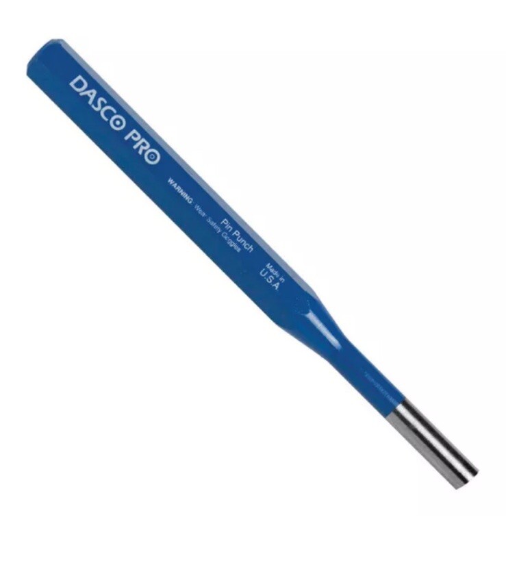 Dasco Pro 584-0 3/16 in. Point Carbon Heat-Treat Steel Pin Punch 5-1/2 L in 🆓📦
