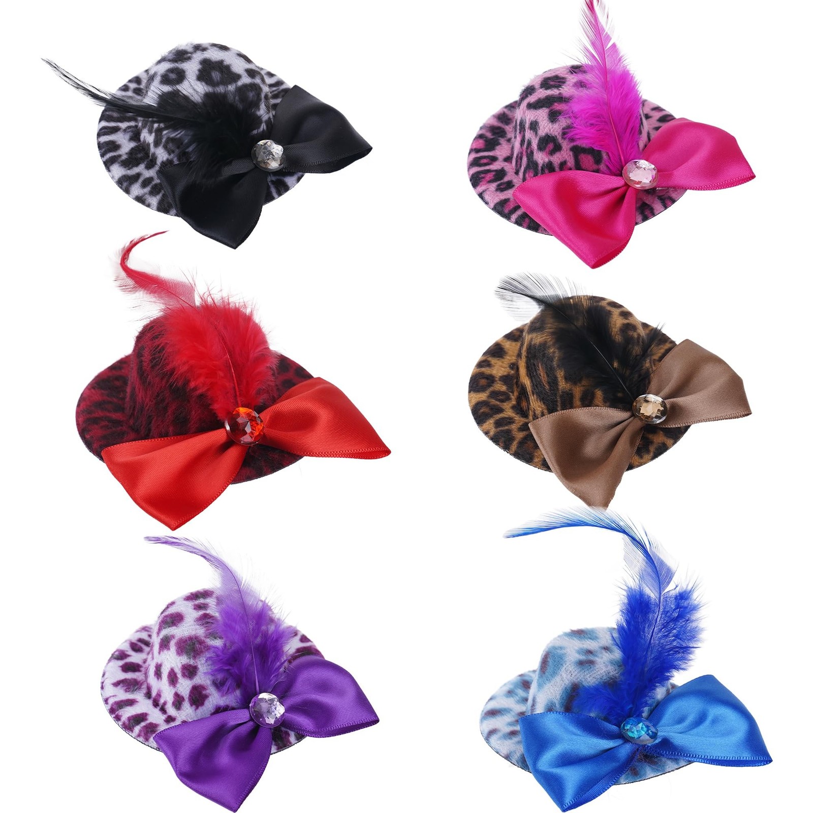 Zinniday 6 Pcs Mini Tea Party Hats, 2026 Derby Attire Hats for Girls, Small F...