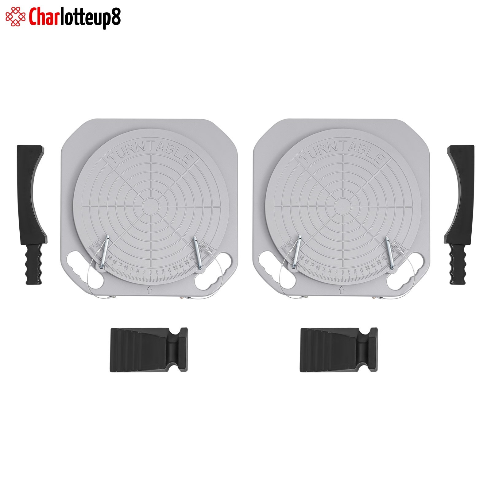 Pair 5T Wheel Alignment Turn Plates Turntable Wheel Alignment Tool 360° Rotating