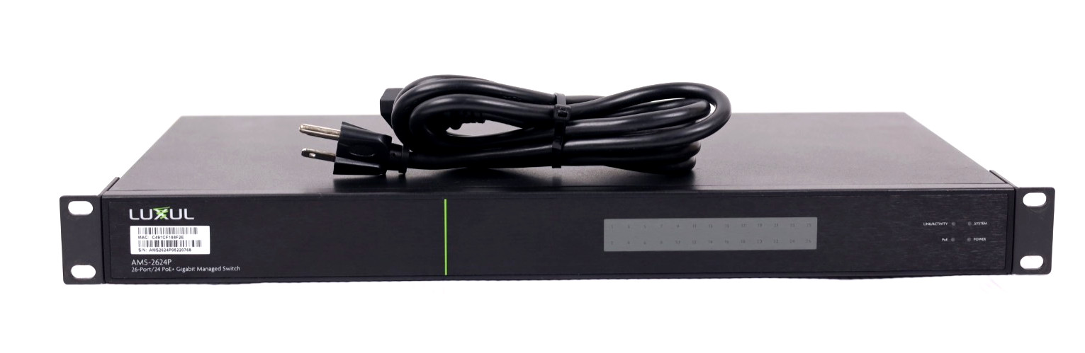 Luxul AMS-2624P AV Series 26-Port/ 24 PoE+ Gigabit Managed Switch r657