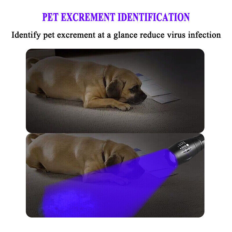 Super Bright 120000lm UV Torch Ultra Violet Flashlight Blacklight Light Lamp LED