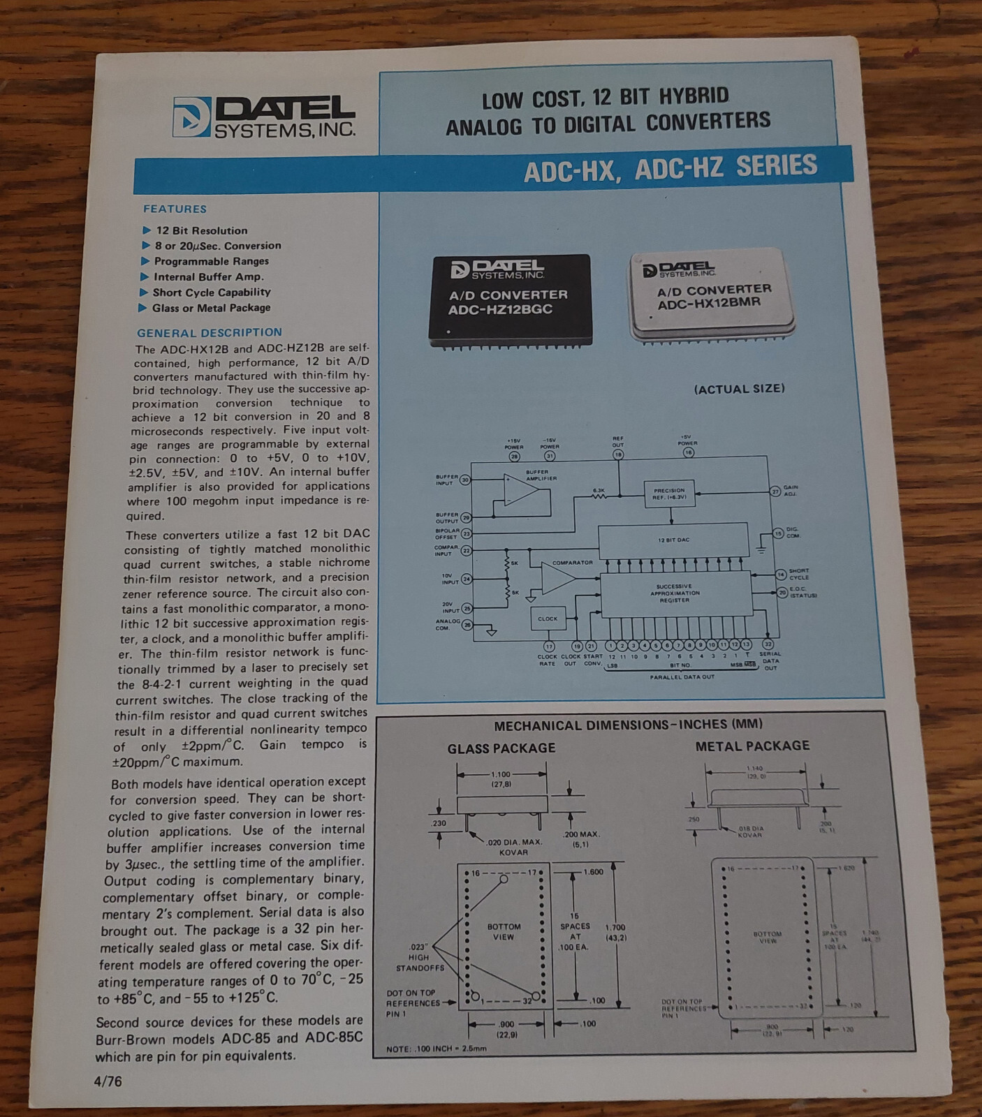 Datel Intersil 1980 Data Acquisition Products – Instruments and Systems Catalog
