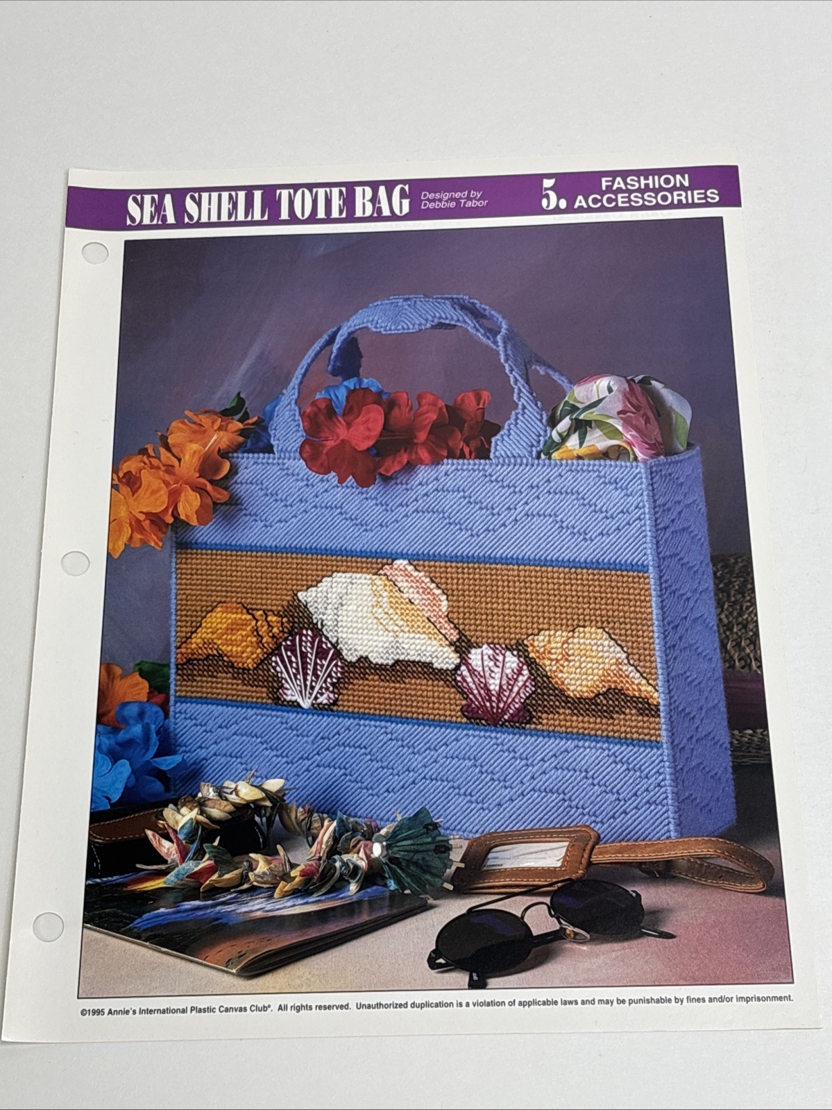 Sea Shell Tote Bag Annie's Attic Plastic Canvas Pattern Page
