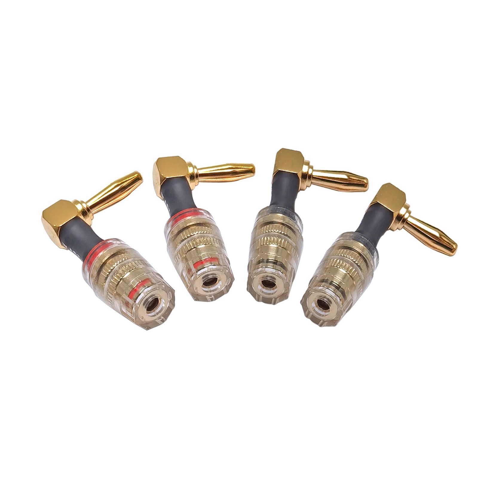 WJSTN Banana Plug to 4mm Female Jack Adapter, Speaker Audio Black and Red