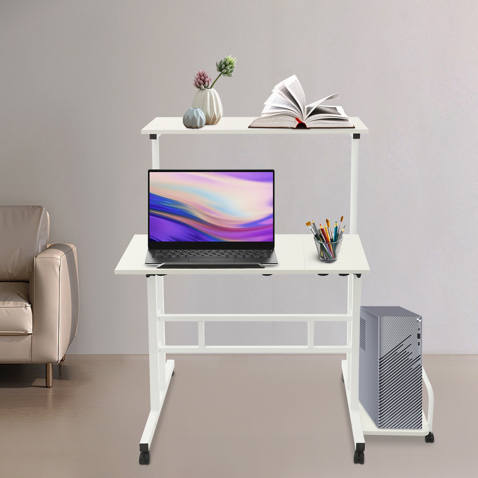 Multi Functional Foldable Desk, Modern Computer Desk, Adjustable Computer Table