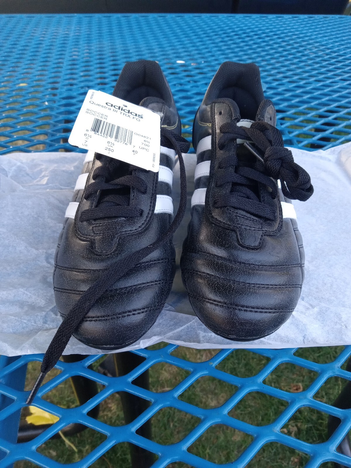 Adidas Questra III TRX FG Soccer Cleats G04821 Men's Size 7 Black White