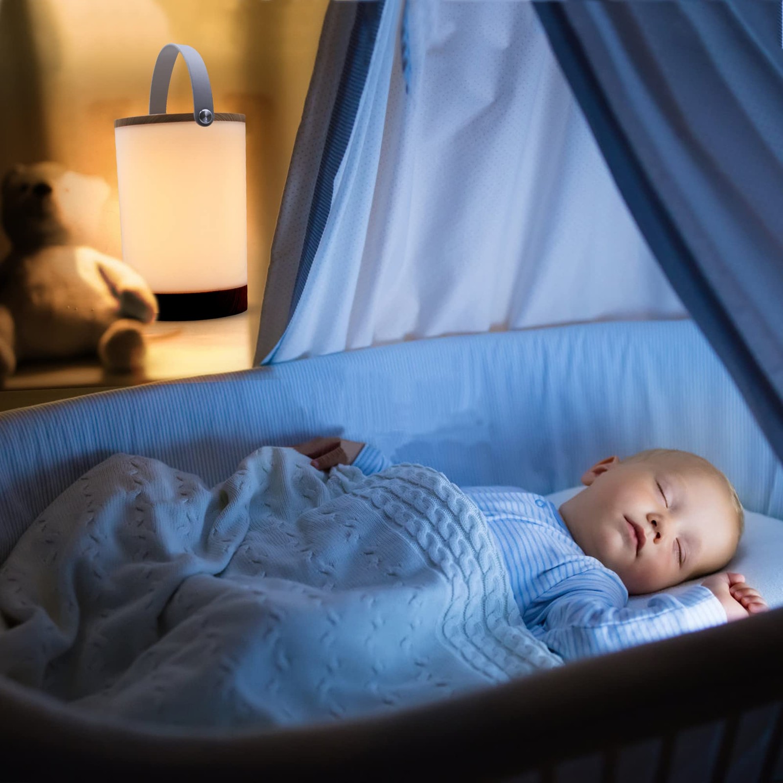 Portable Lantern with Touch Dimmable Switch, Rechargeable Battery-Operated Co...