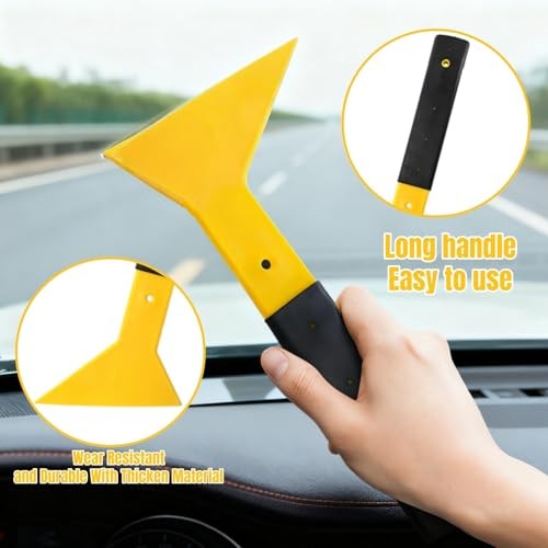 4 Pieces Window Tint Tools, Long Handle Bulldozer Squeegee Scrubber Paddle