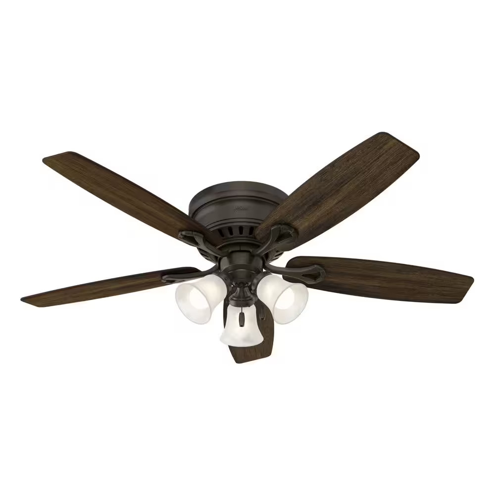Oakhurst 52 In. LED Indoor Low Profile New Bronze Ceiling Fan with Light Kit