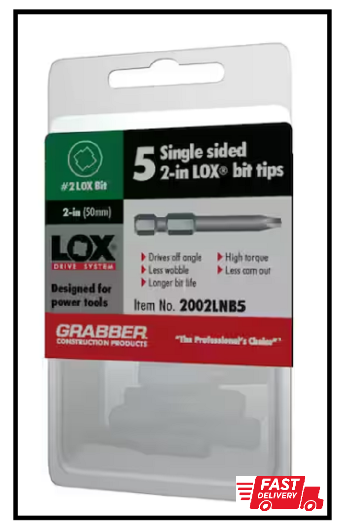 #2 X 2 In. LOX Drive Insert Bit Screwdriver Drill Bits 5 Tips Eight Points Tools