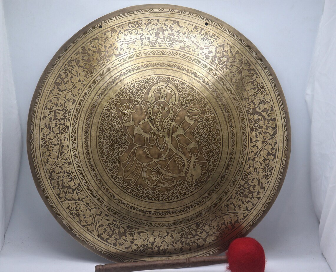 🌟 Ganesha Craft Handmade Tibetan Gong -Available in 7 Different Sizes 🌟