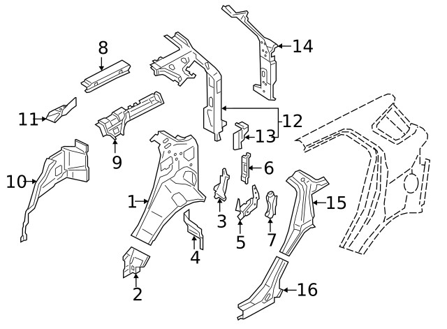 Genuine Ford Quarter Panel Extension GN1Z-74279A93-D