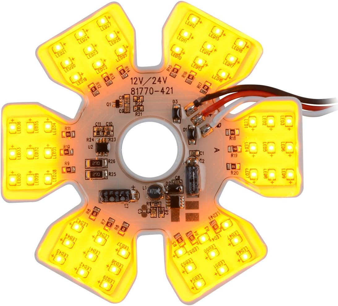 Ultra Thin Dual Function LED Air Cleaner Hex Light By Grand General, amber