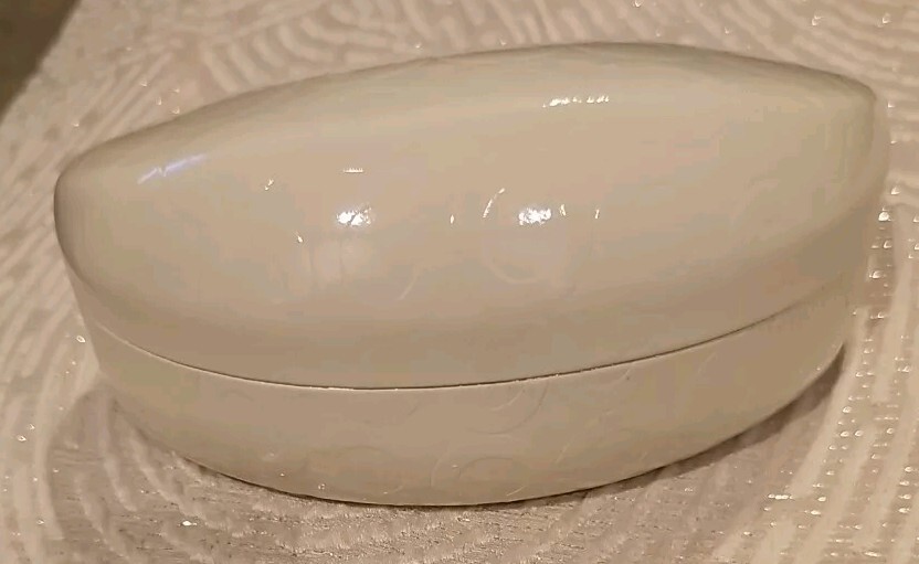 Coach Eyeglass Sunglass Case Large Beige Logo Leather Clamshell 6.5" x3.5"x3.25"