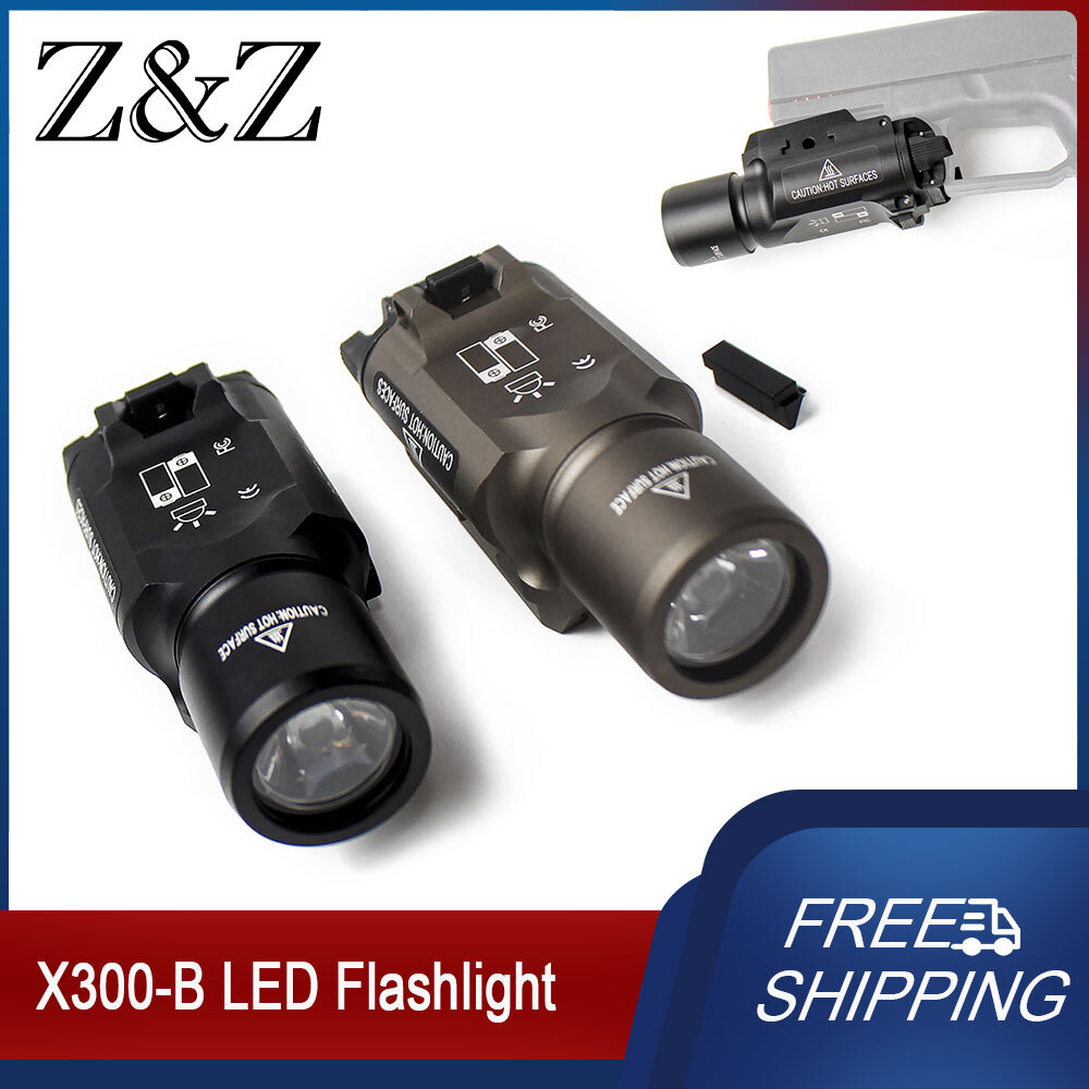 Tactical For X300-B Flashlight Weapon 500 LM LED White Light 20MM Rail Hunting