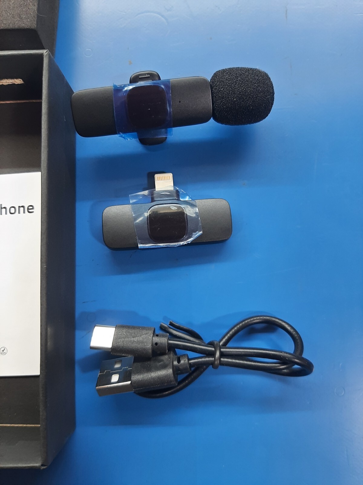PQRQP Wireless Lavalier Microphone for iPhone (USB-C charging) NEW Open Box