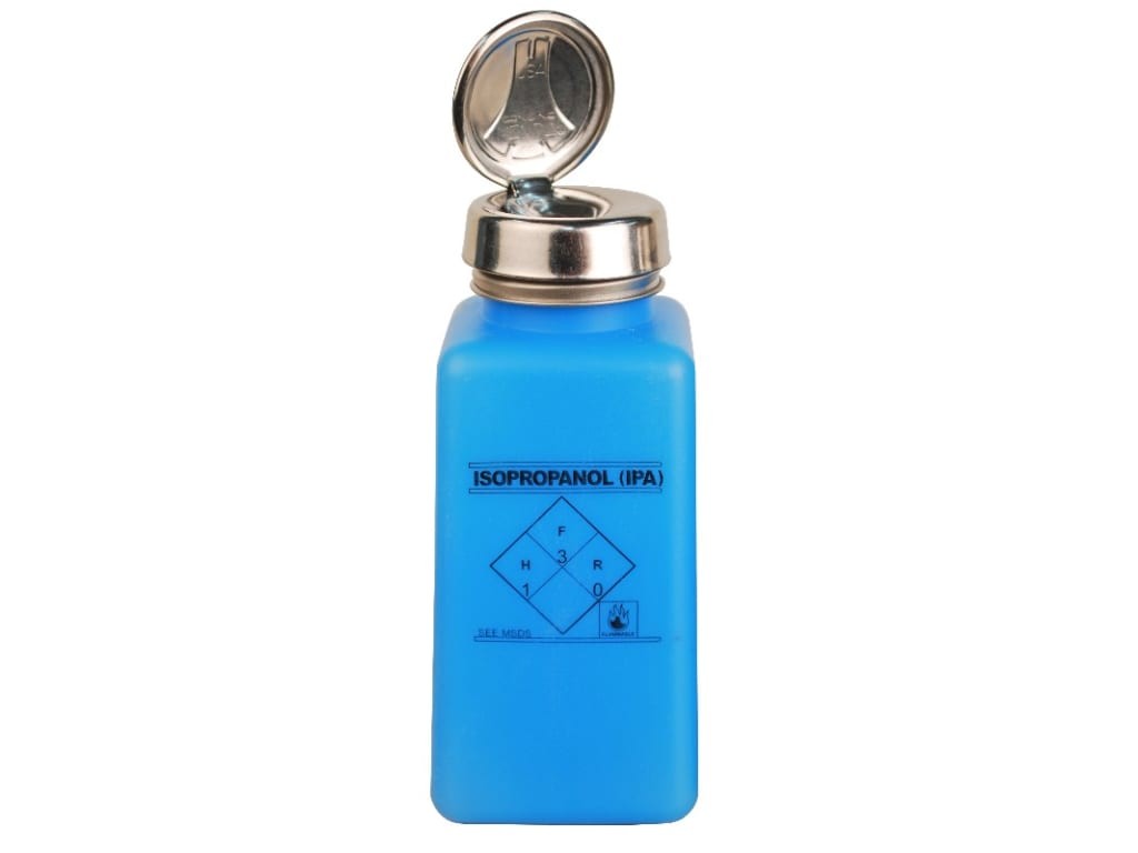 Menda 35289 - durAstatic dissipative HDPE blue square bottle w/one-touch pump,