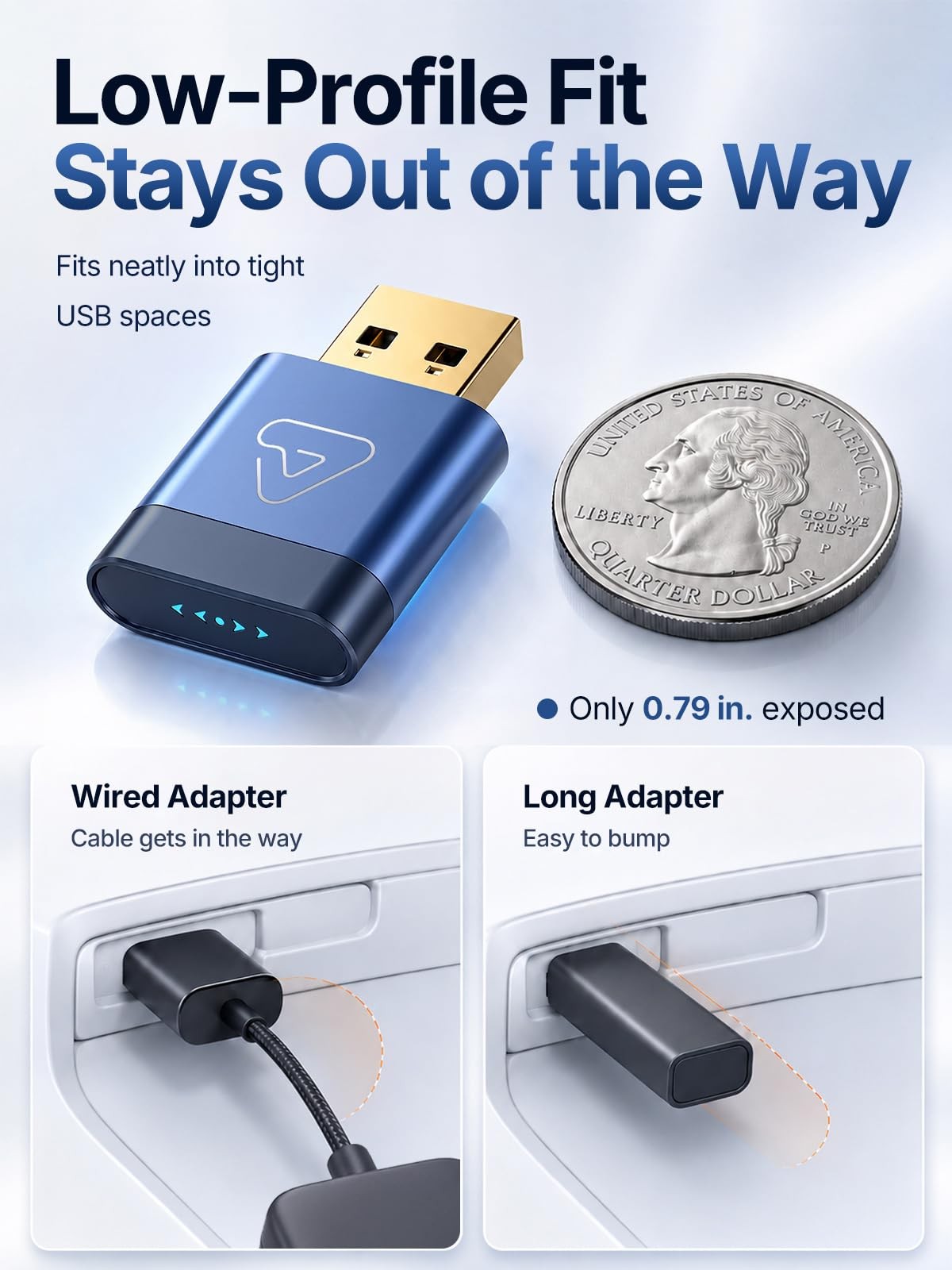 2026 USB Wireless CarPlay Adapter For iPhone Apple Wireless Dongle Plug ＆ Play