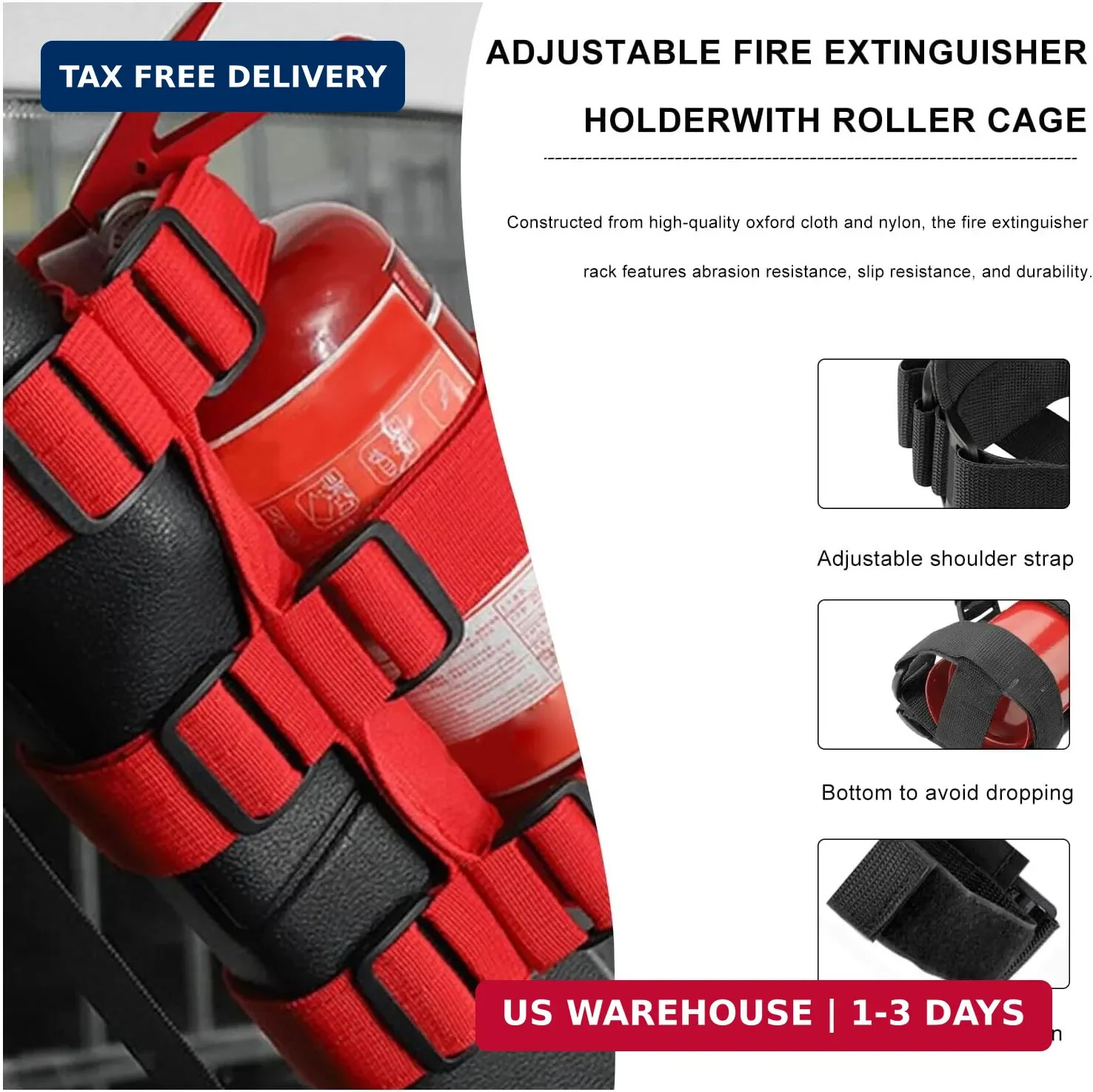 Fire Extinguisher Holder Adjustable Roll Bar Mount Bracket for Car Truck