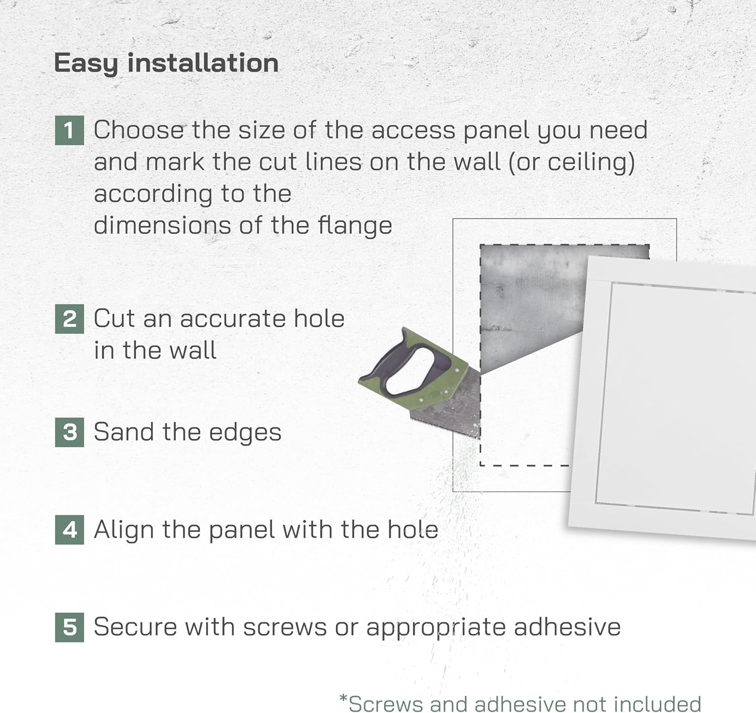 6'' X 8'' Inch Access Panel - Easy Access Doors - ABS Plastic - Access Panel for