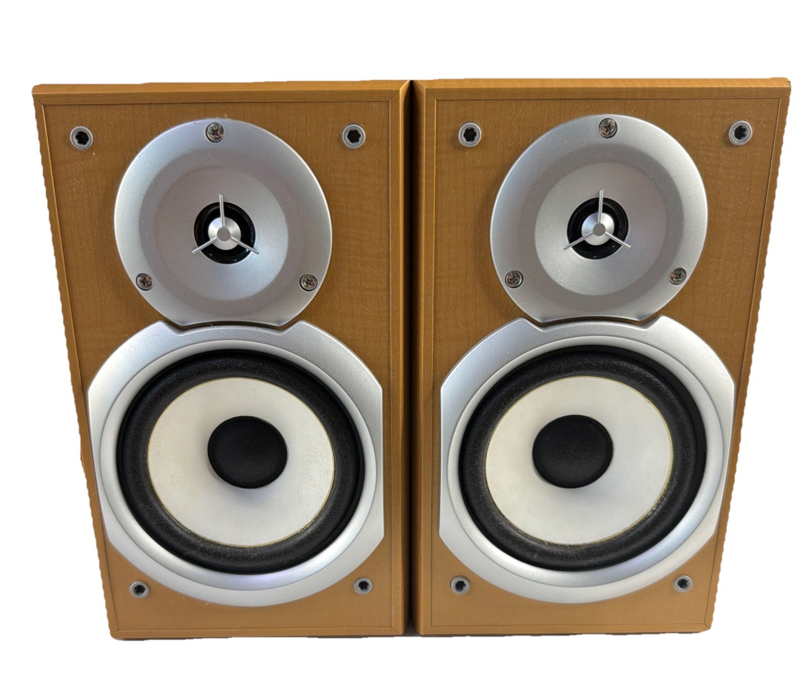 Kenwood LS-M33-S Book Shelf Speakers Pair Wooden 30W B71-1503 Tested Vintage