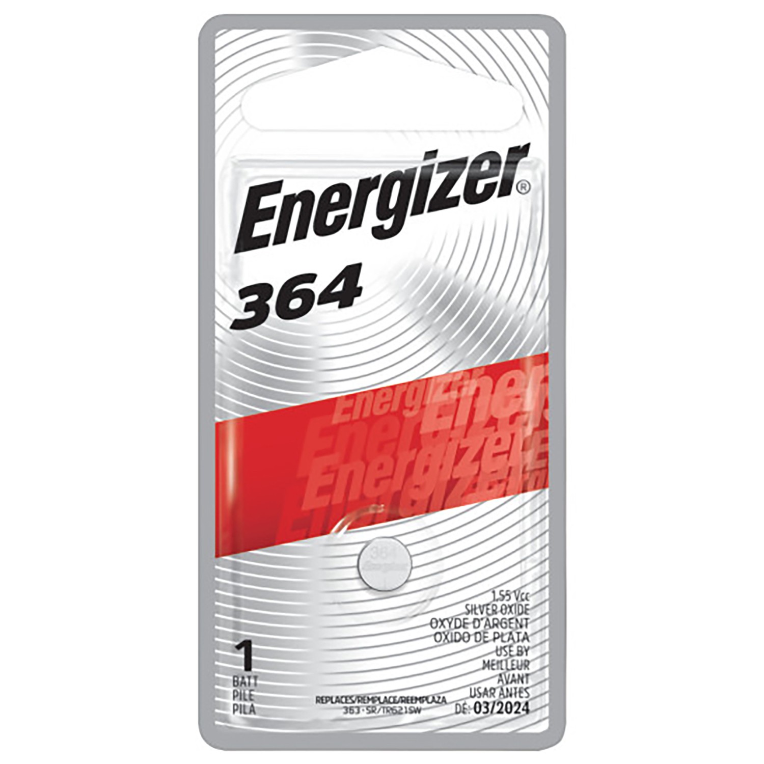 Energizer Silver Oxide 364 1.5 volt Electronic/Watch Battery  (Pack of 6)