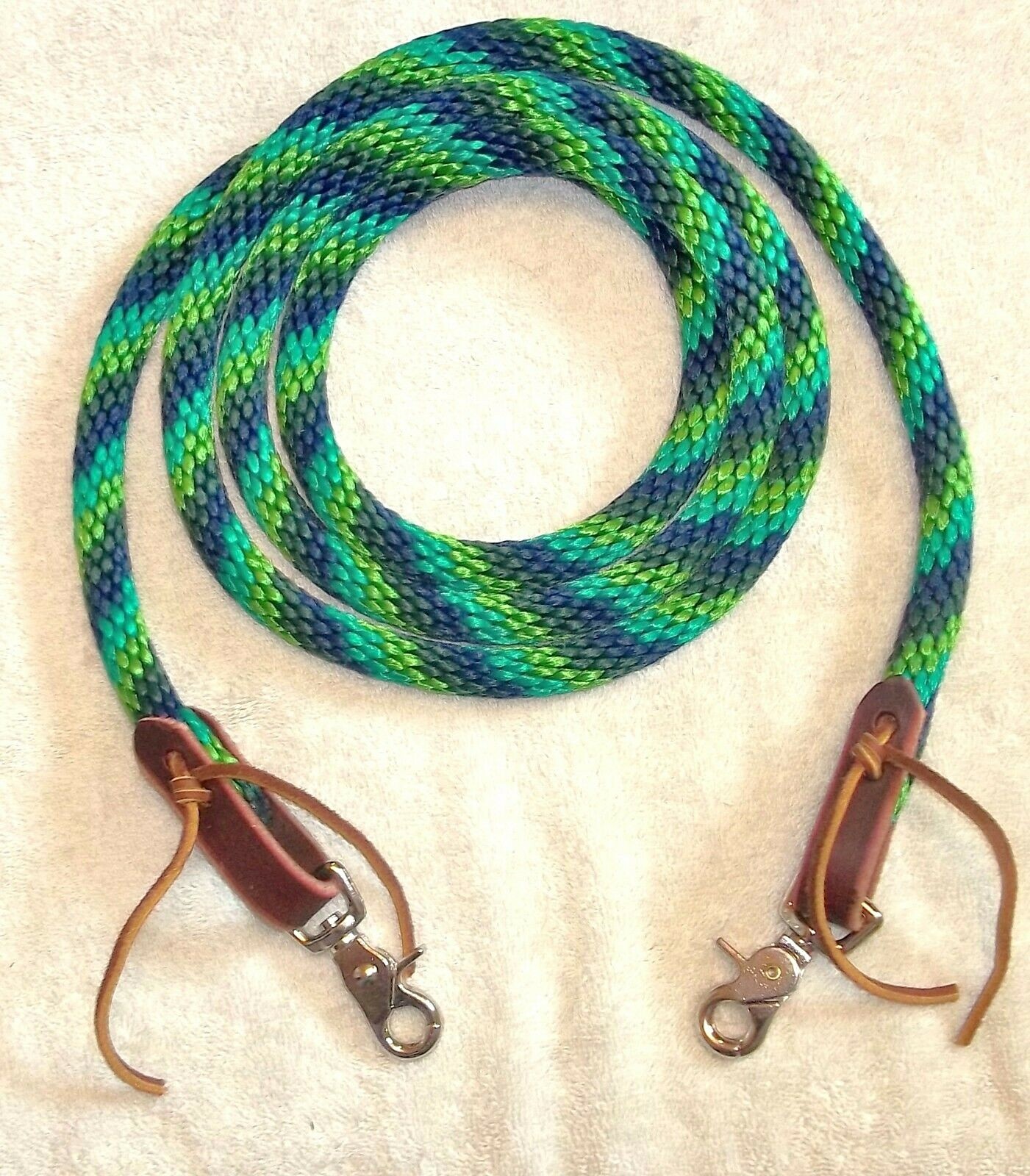 6' Reins Loop Rope Rein Pony Barrel Racing Roping Contest Horse navy & greens