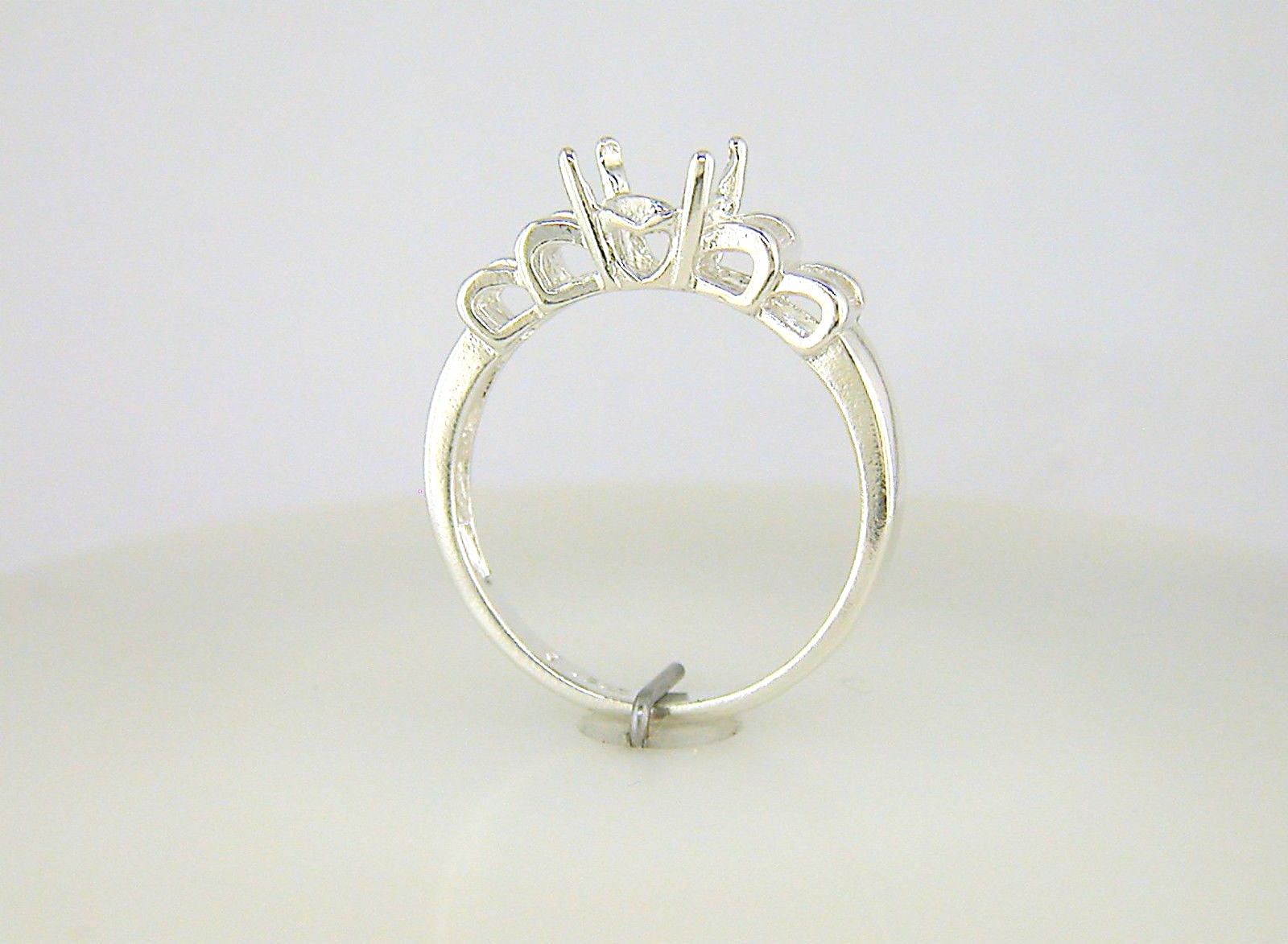 8 x 6 mm Oval Trellis Ring Setting Sterling Silver