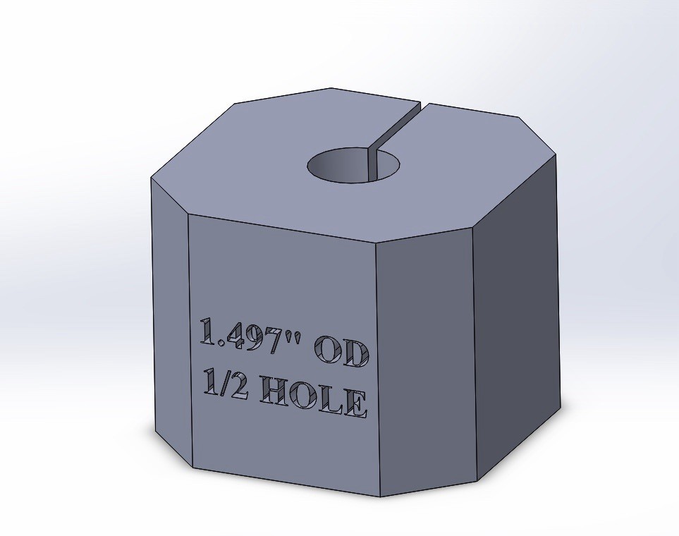 1.497 Dia Bar Stock 1/2 Center Hole Jig 3D Printed *Random Color*