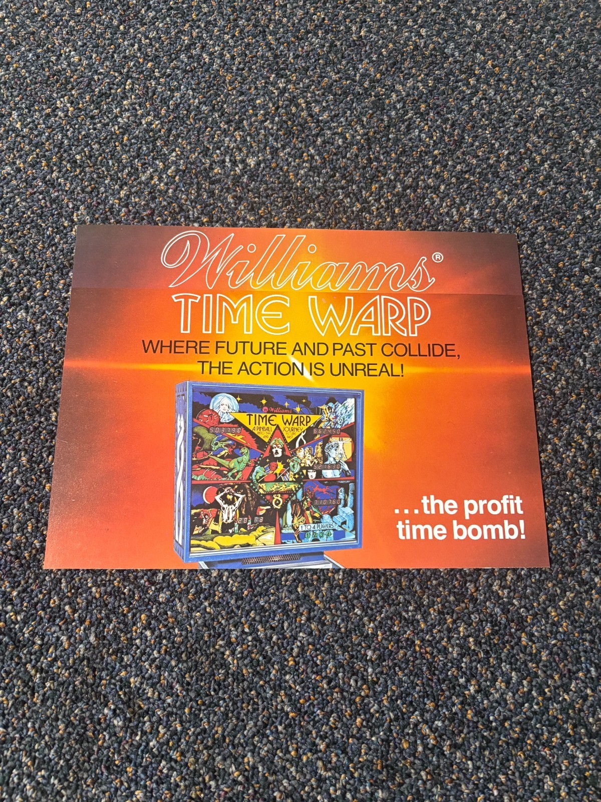 1979 FACTORY ORIGINAL WILLIAMS  TIME WARP PINBALL 4 PAGE PROMO FLYER NEW