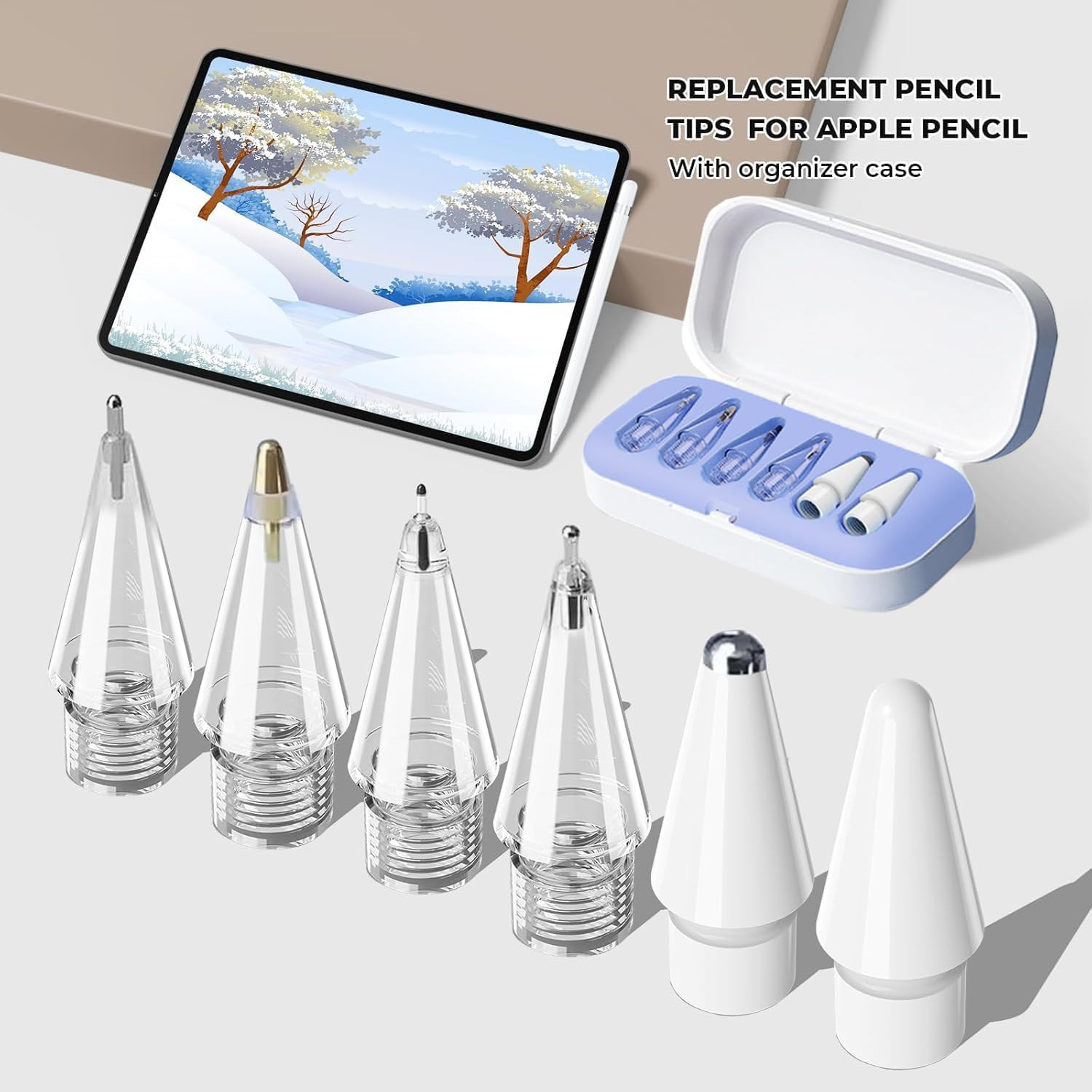 Replacement Pencil Tips for Apple Pencil Pro,Upgraded Fine Point Metal Tip fo...