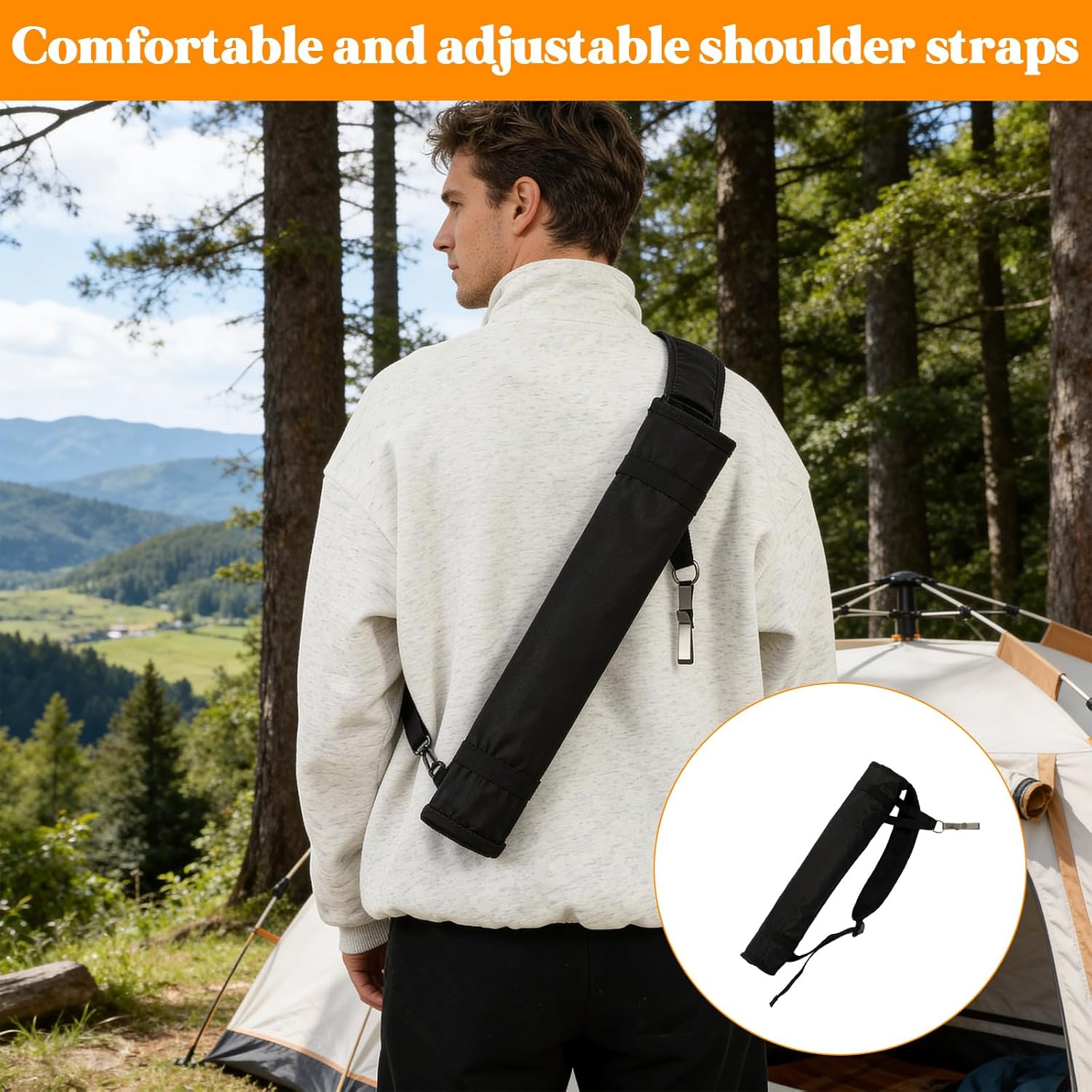 Adjustable Back Archery Quiver or Compound Recurve Bow - Lightweight Foldable Ar