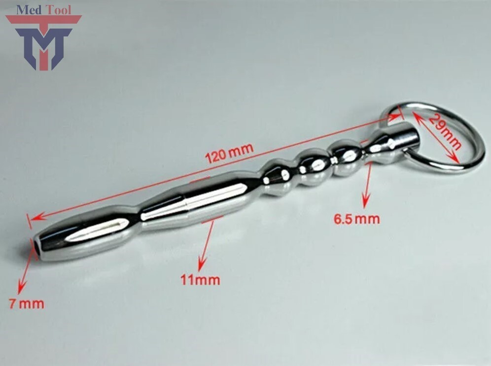 Male Stainless Steel Urethral Dilator Through-hole Urethral Sound Penis Plug NEW