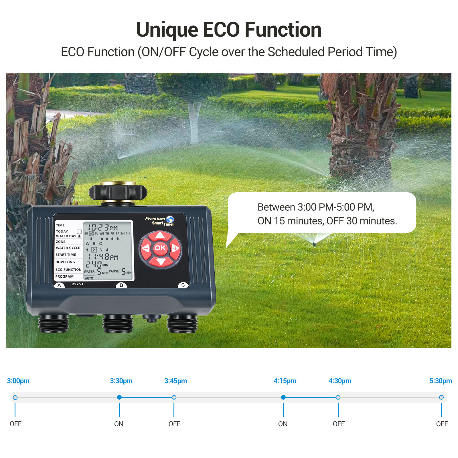 DEWENWILS Electronic 3 Zone Water Sprinkler Timer Hose Programmable Digital