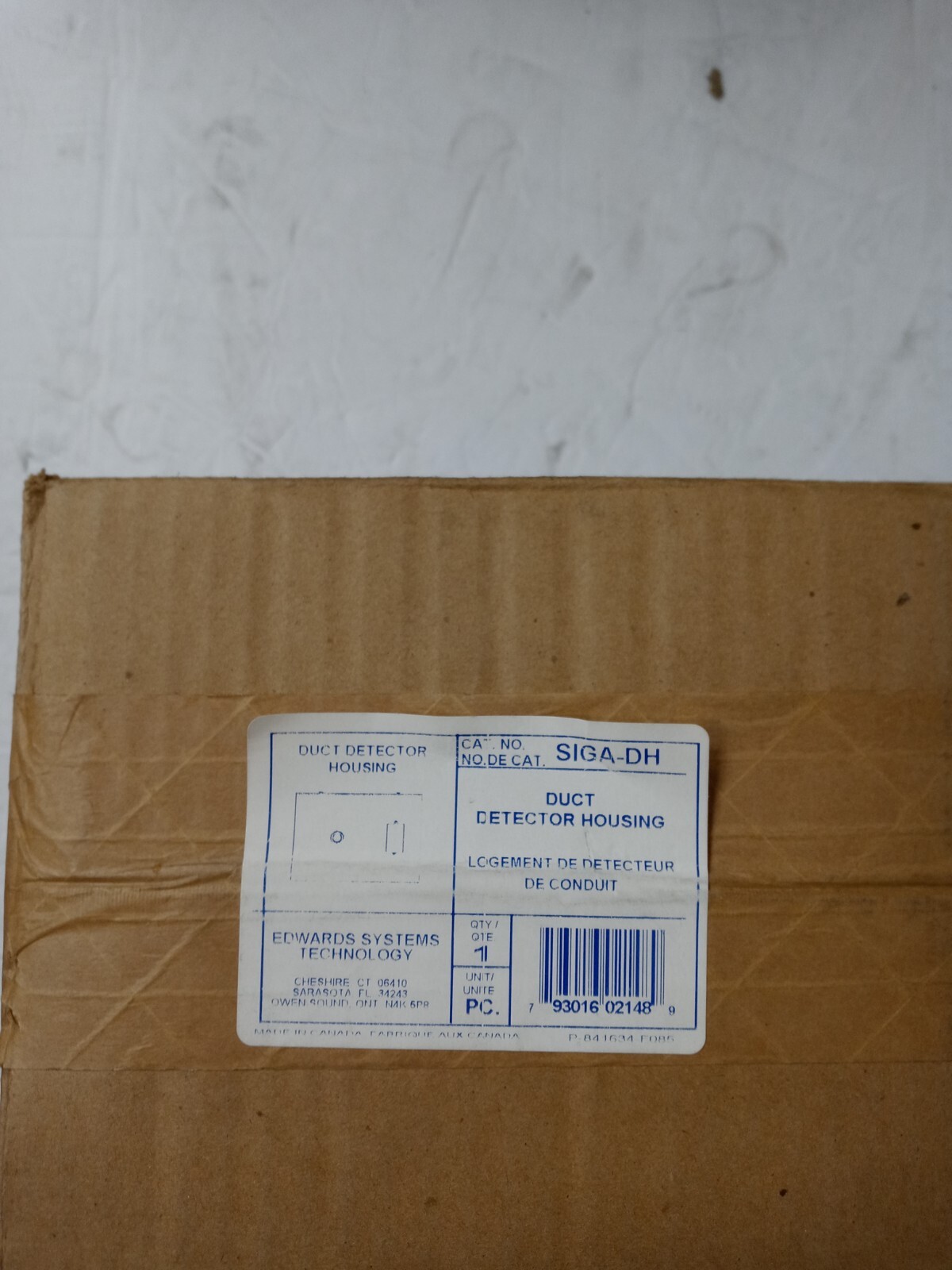 EDWARDS SIGA-DH FIRE ALARM SMOKE STEEL DUCT DETECTOR HOUSING