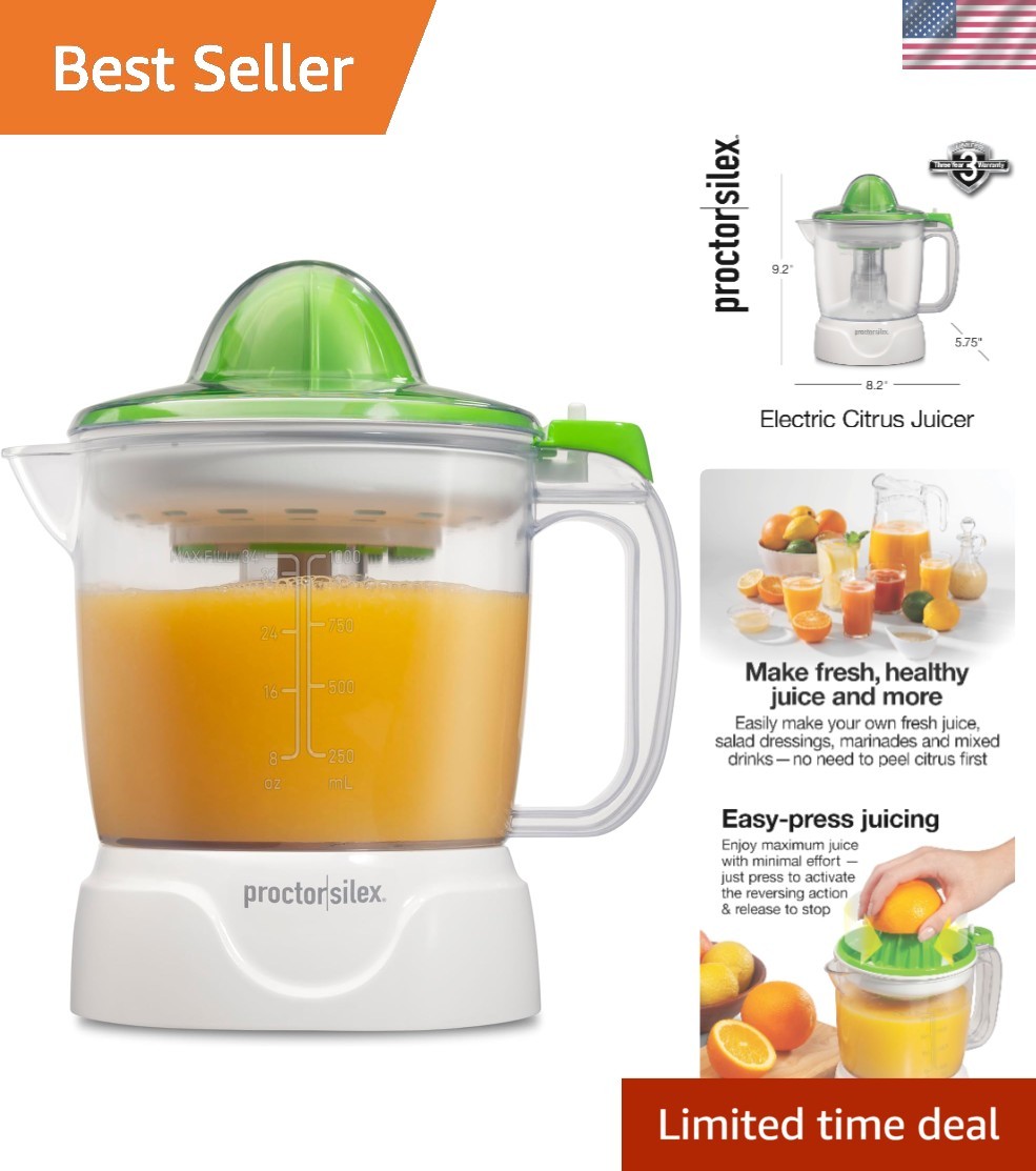 Elegant Electric Citrus Juicer with 34 oz Pitcher & Pulp Control for Fresh Juice