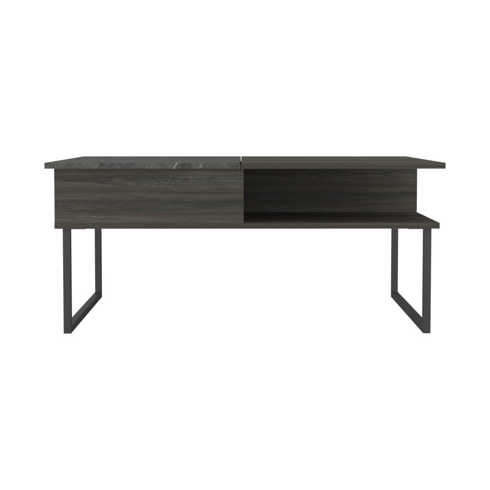 Atlanta Lift Top Coffee Table with Storage Shelf Carbon Espresso Onyx