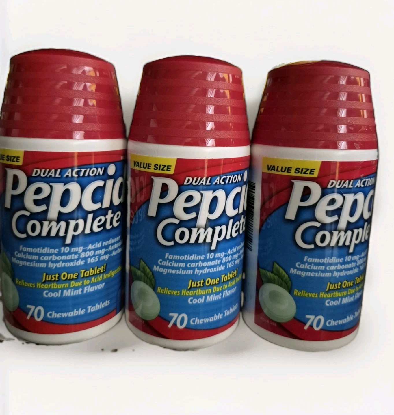 Pepcid Complete Acid 3 Pack Reducer  Chewable Tablets Mint 70 ct, Exp 2029