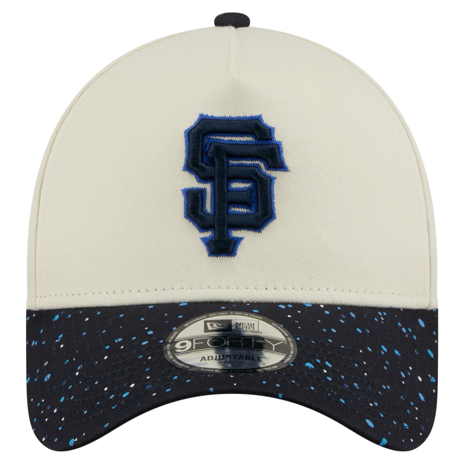 Men's New Era Cream San Francisco Giants Speckle A-Frame 9FORTY Adjustable Hat
