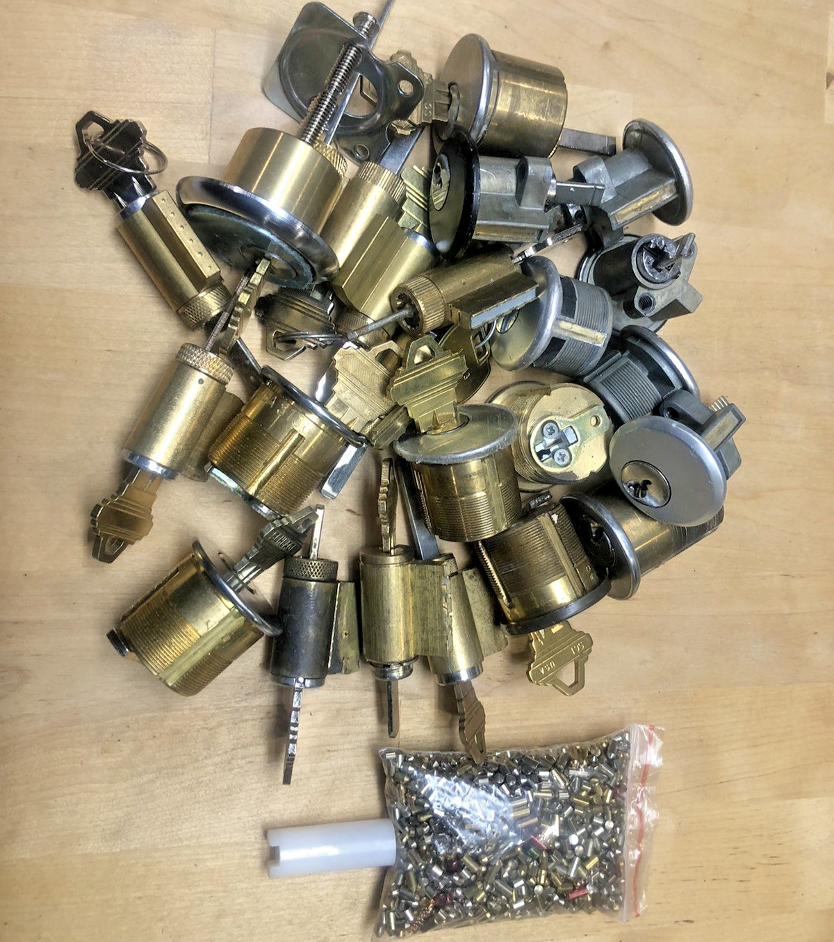 4+ Lbs mix lot of Locks, Mortise, Rim, KIK/KIL, Pins, & Follower Bar