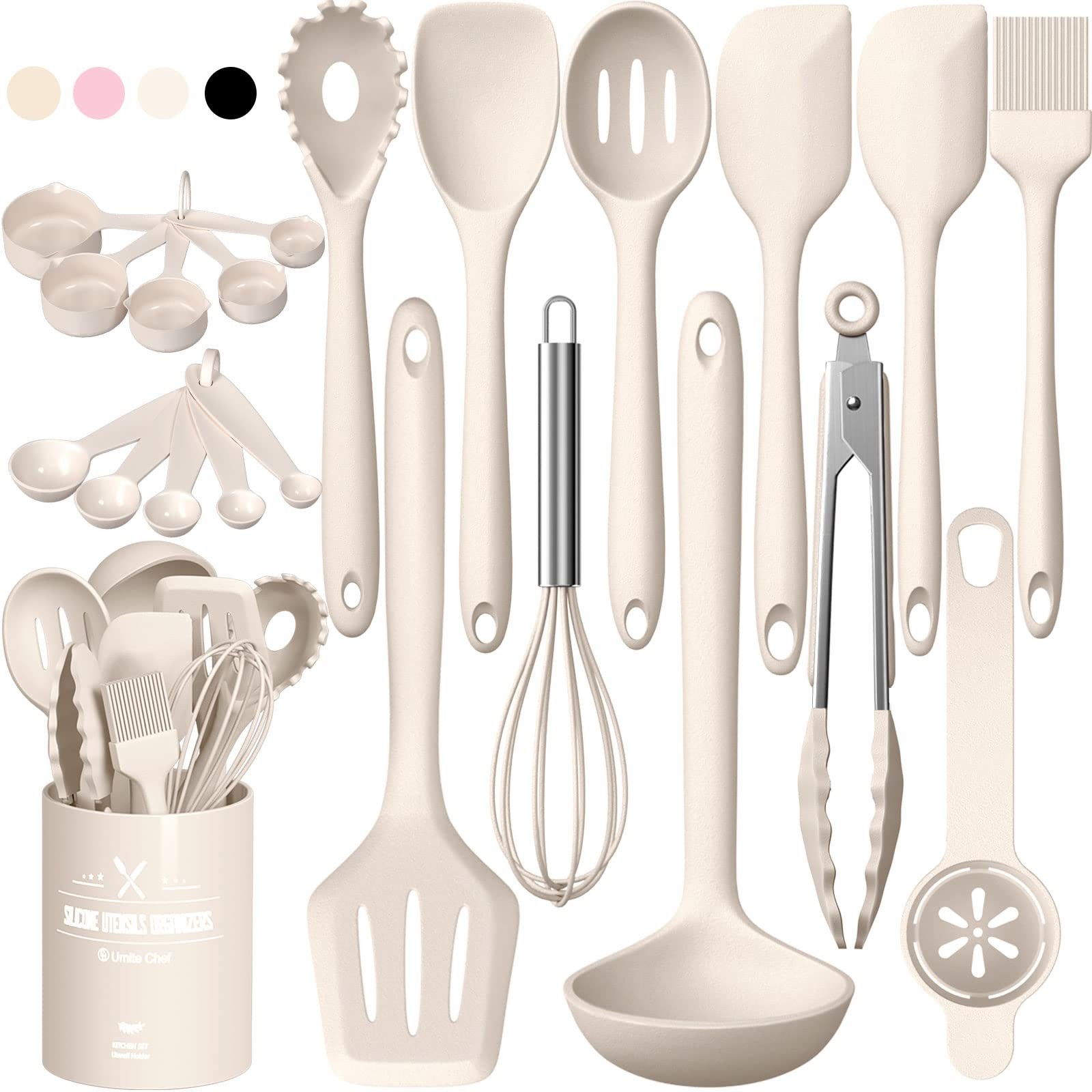 Umite Chef 22-Piece Silicone Cooking Utensils Set，Heat Resistant & Dishwa
